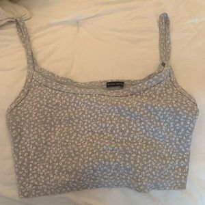 blue flower cropped brandy tank. barley worn and nothing wrong with it!